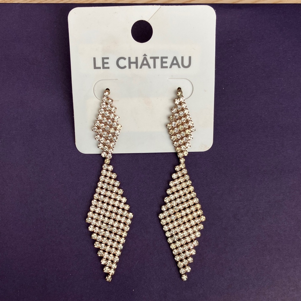 [ADD ON] Le Chateau Gold Diamond-Shaped Earrings
